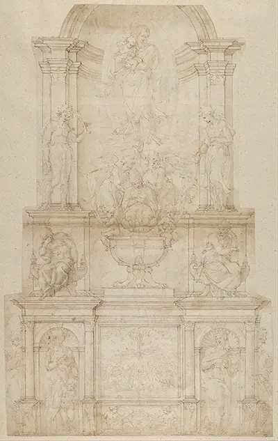 Conception initiale (1505) pour la tombe du pape Jules II de Michel-Ange